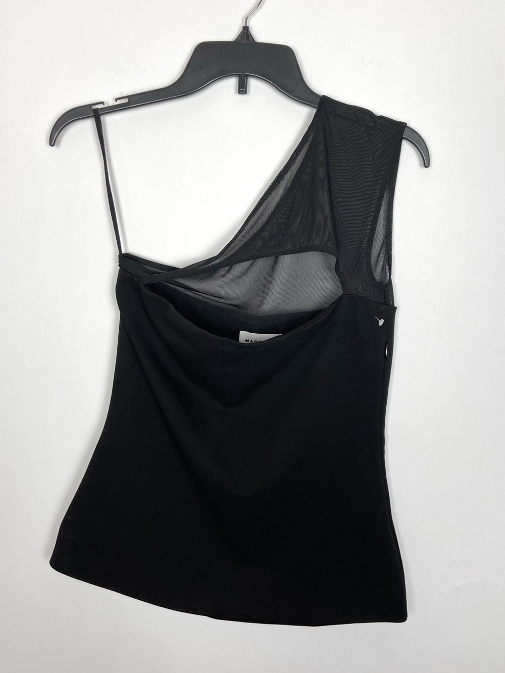 Marcella NYC Parker European Ponte & Luxe Mesh One-Shoulder Top Size Small - Picture 8 of 14